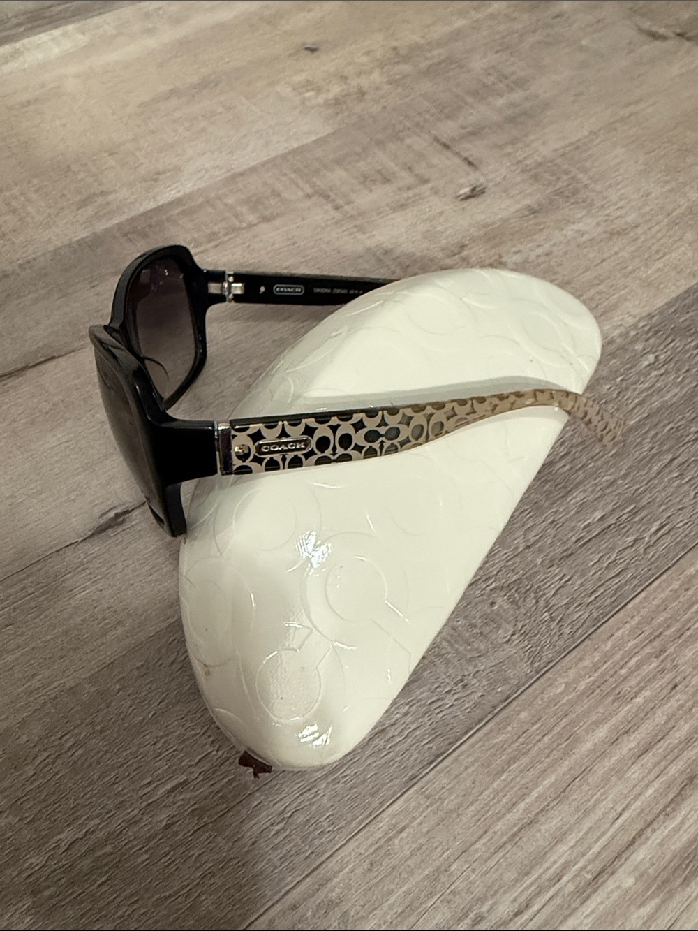 Coach Black Cat-Eye Sunglasses with Gray Gradient Lenses - Picture 2 of 3
